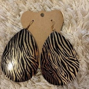 Animal Print Teardrop Earrings